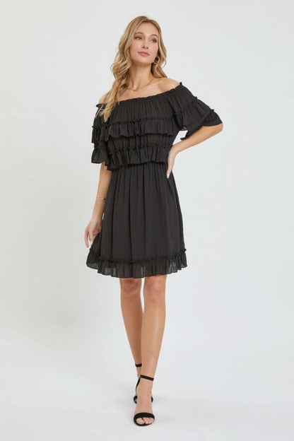 Off Shoulder Ruffle Dress - The Diva Goddess