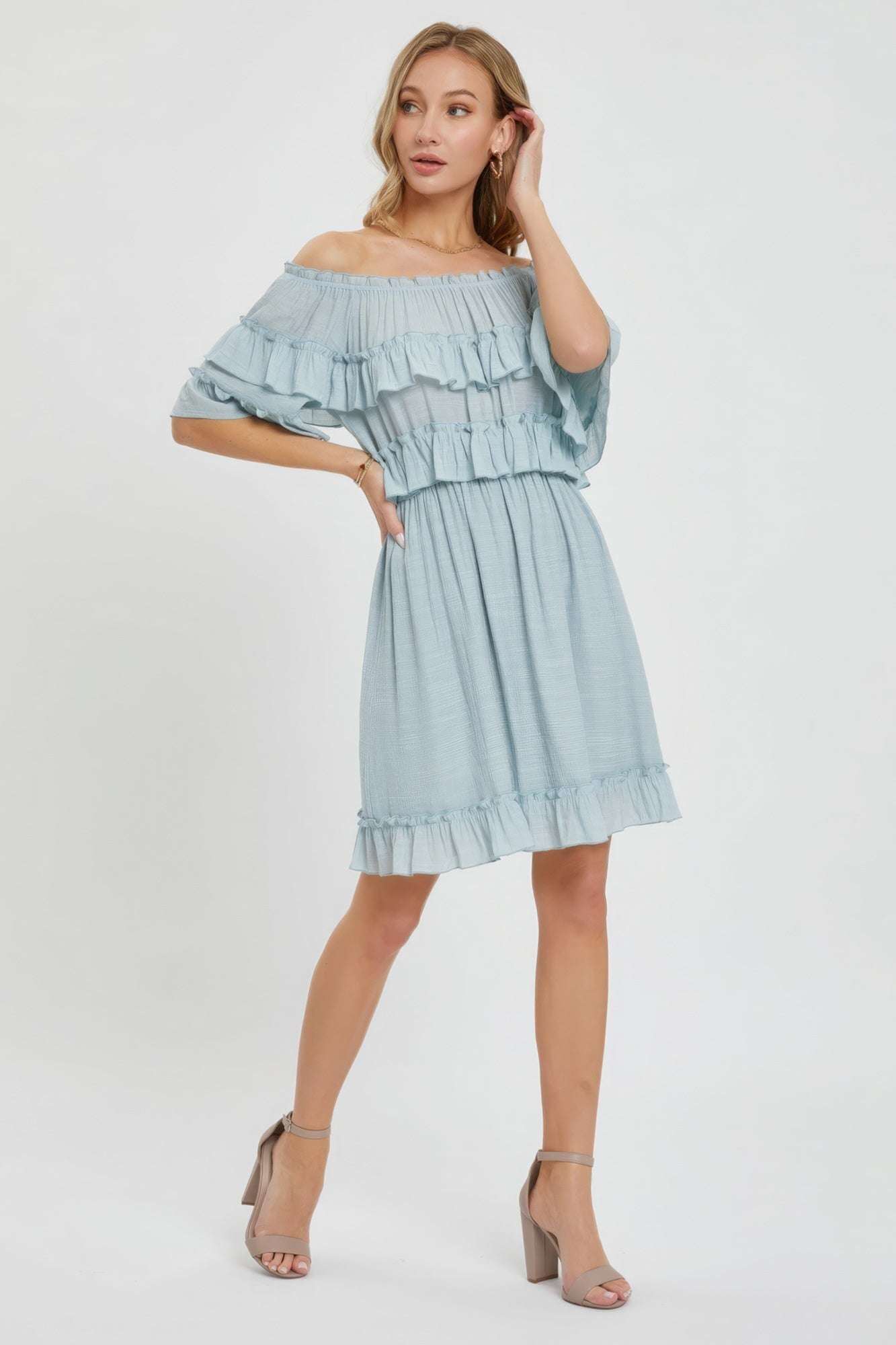 Off Shoulder Ruffle Dress - The Diva Goddess