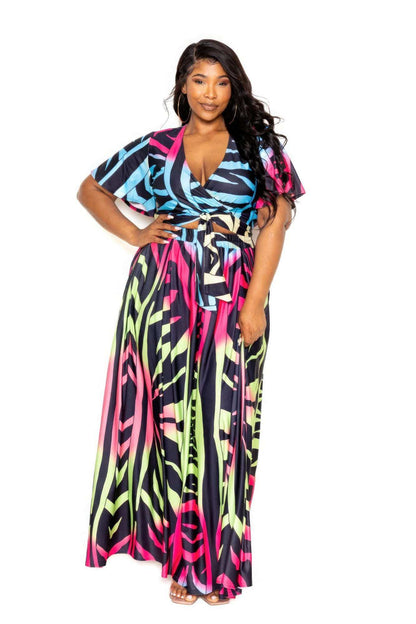 Ombre Animal Maxi Skirt & Top Set - The Diva Goddess