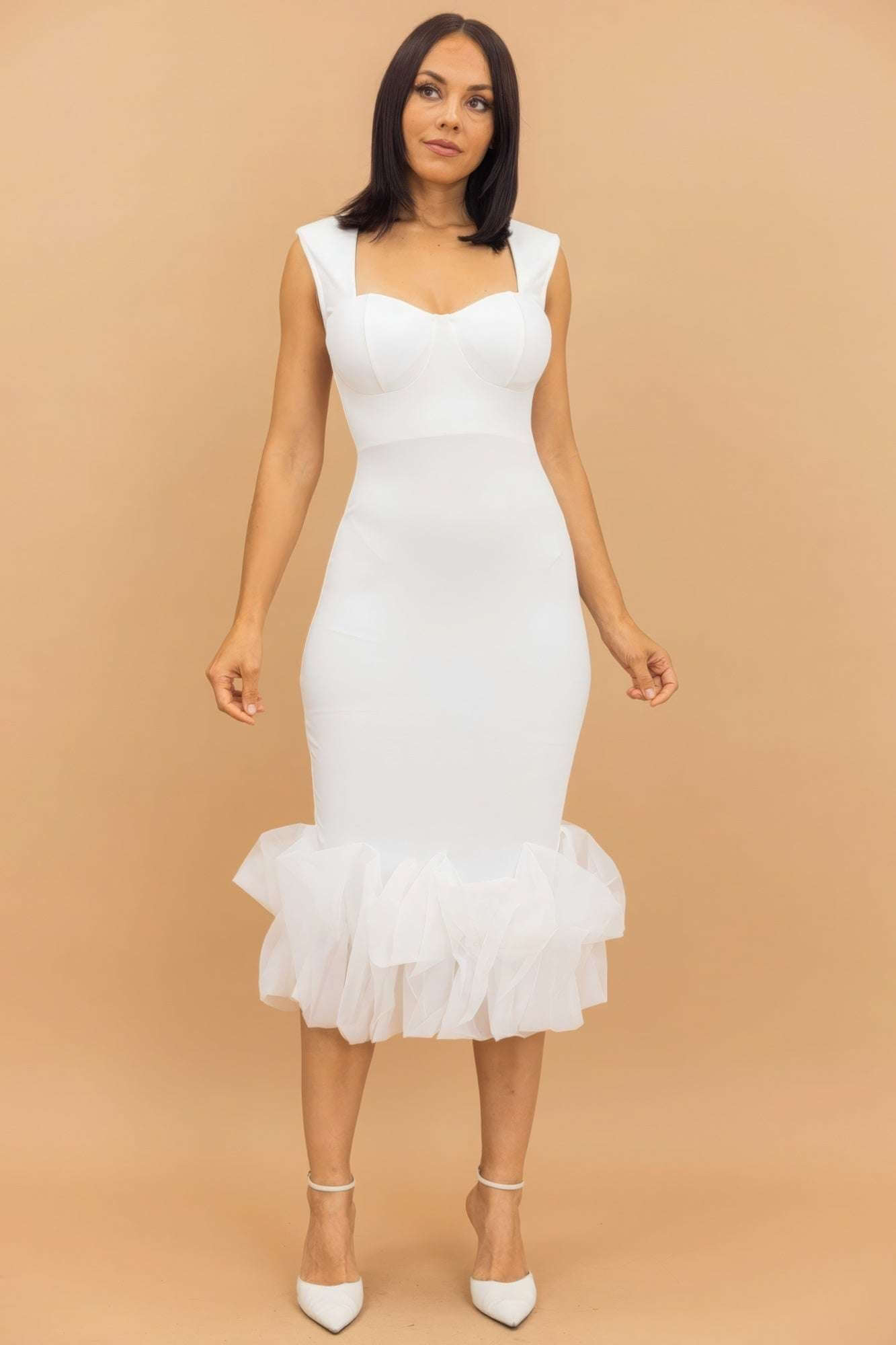 Organza Ruffle Detailed Fashion Dress - The Diva Goddess