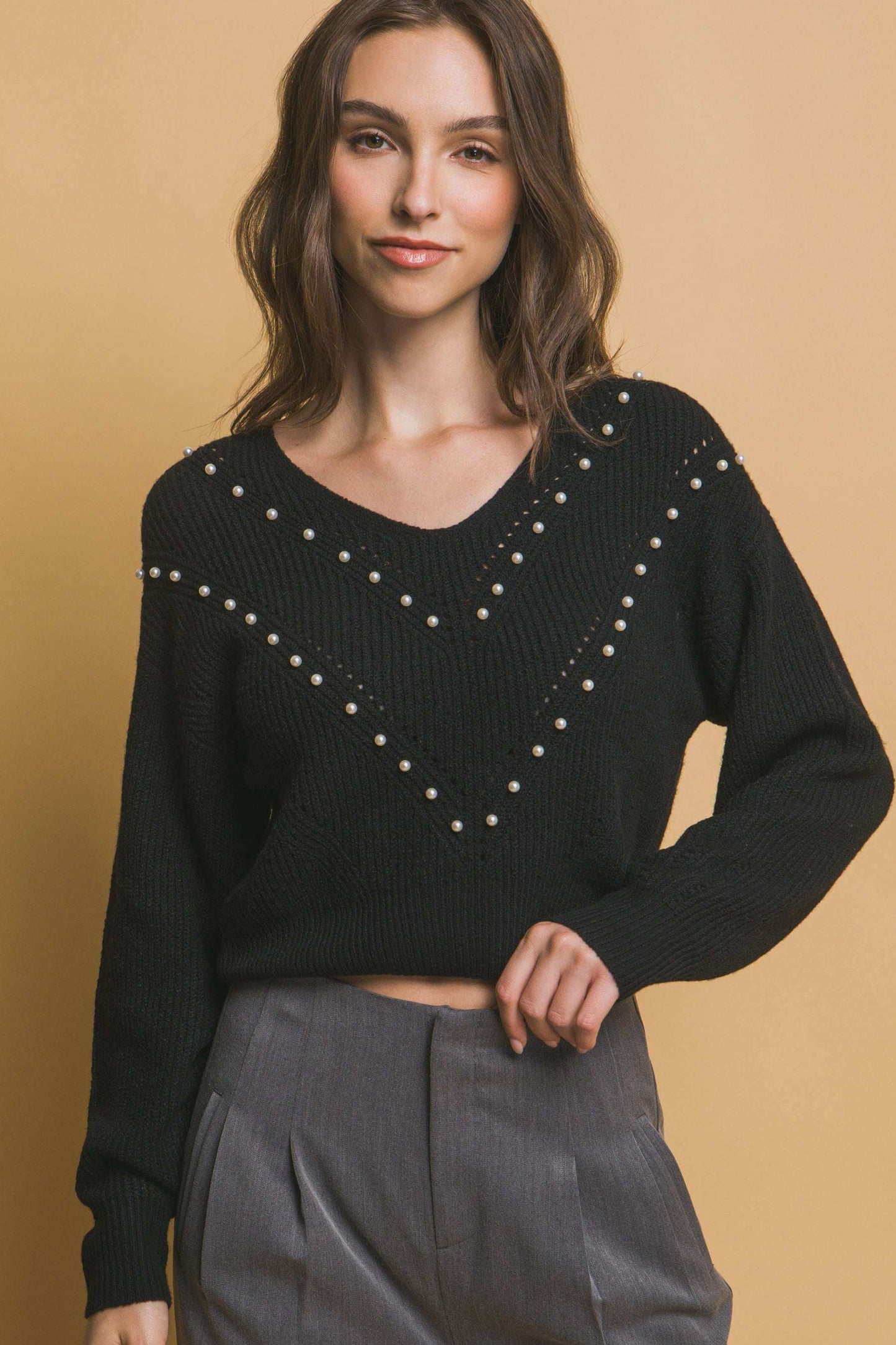 Pearl details sweater