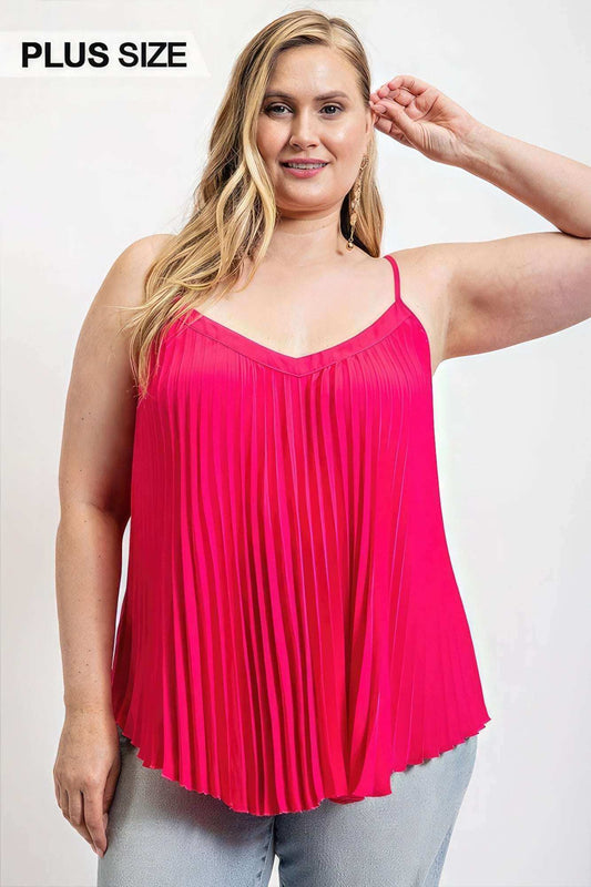 Pleated Tank Top With Adjustable Strap - The Diva Goddess