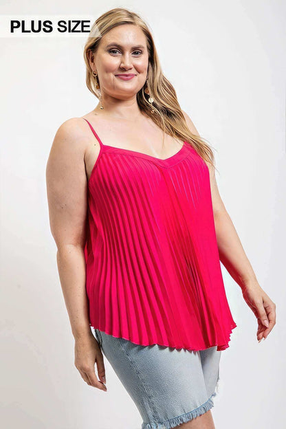 Pleated Tank Top With Adjustable Strap - The Diva Goddess