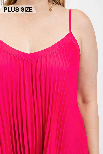 Pleated Tank Top With Adjustable Strap - The Diva Goddess