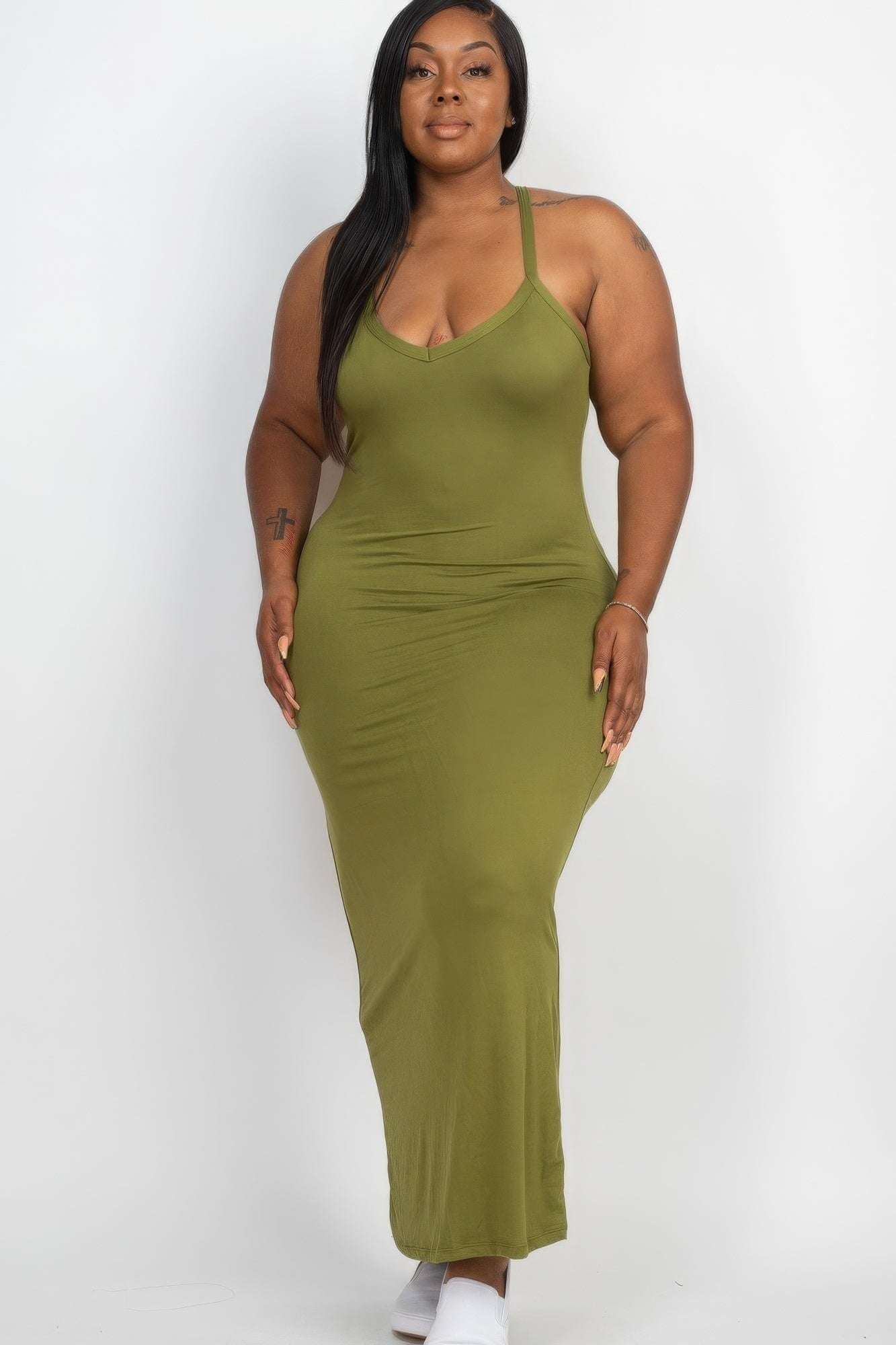 Plus Racer Back Maxi Dress - The Diva Goddess