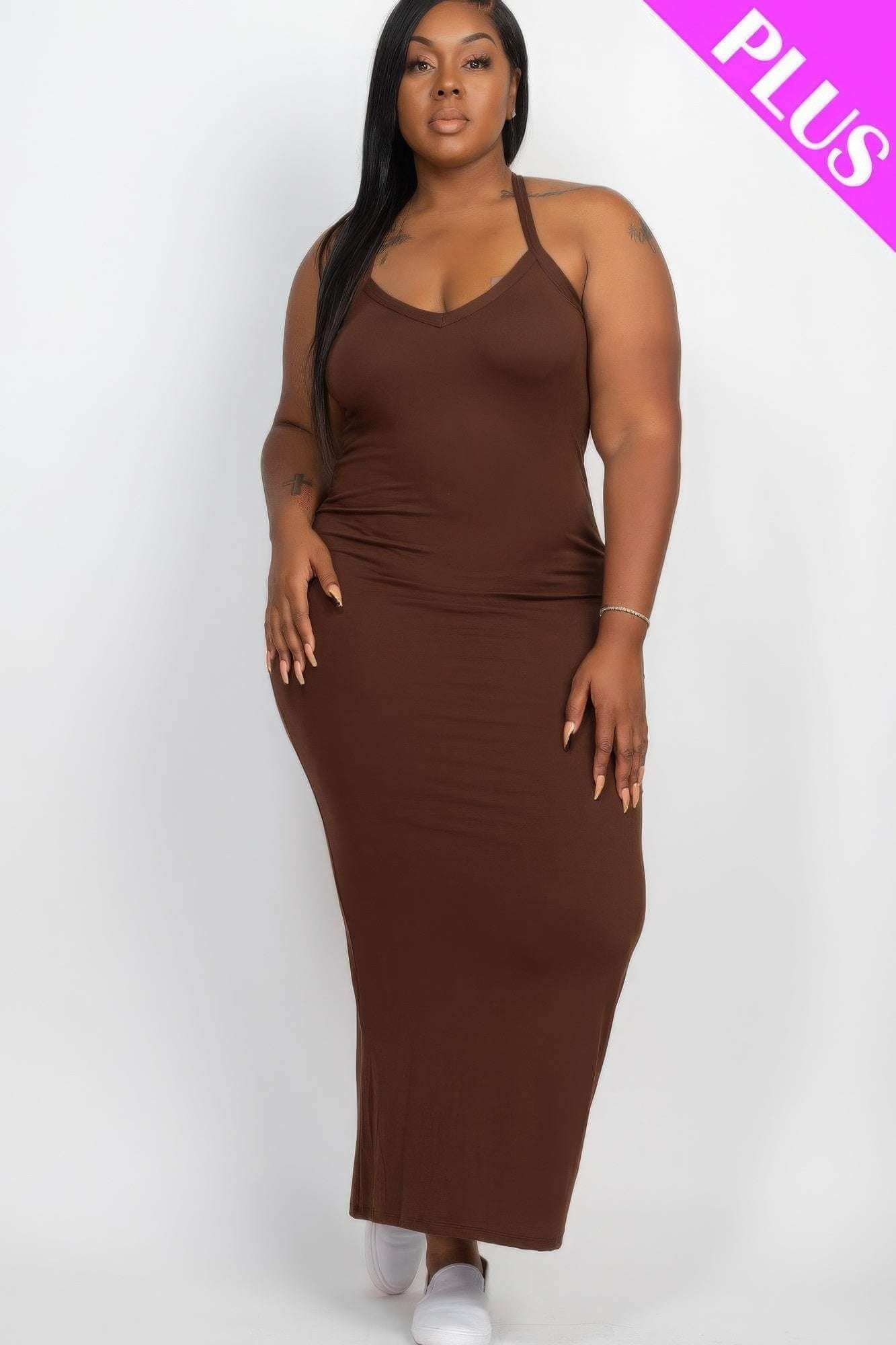 Plus Racer Back Maxi Dress - The Diva Goddess