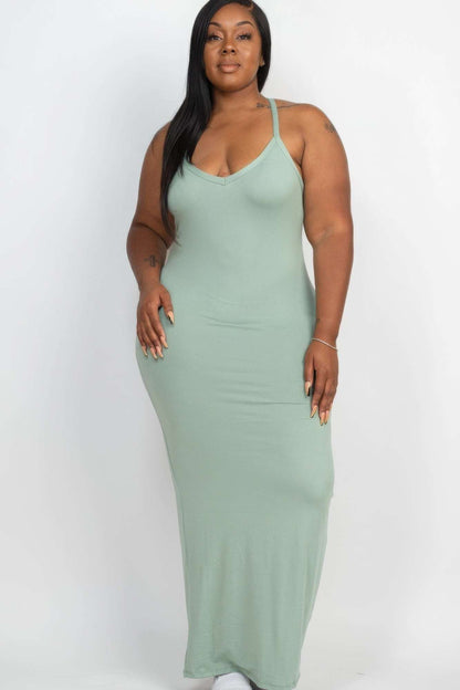 Plus Racer Back Maxi Dress - The Diva Goddess