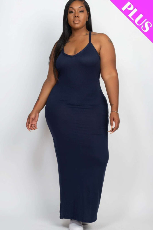 Plus Racer Back Maxi Dress - The Diva Goddess