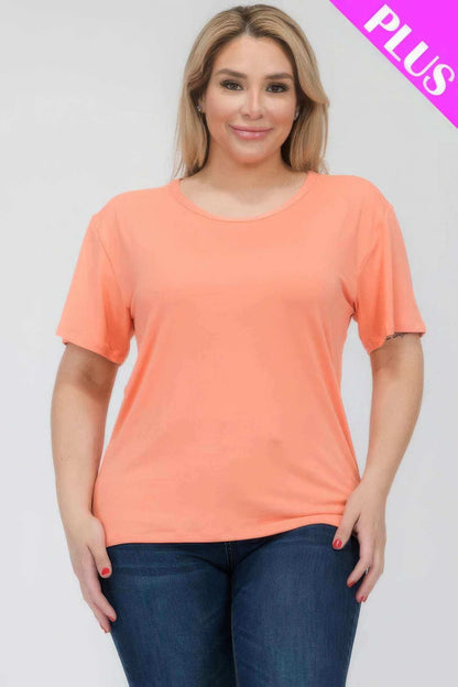 Plus Size Basic Short Sleeve T-shirt - The Diva Goddess