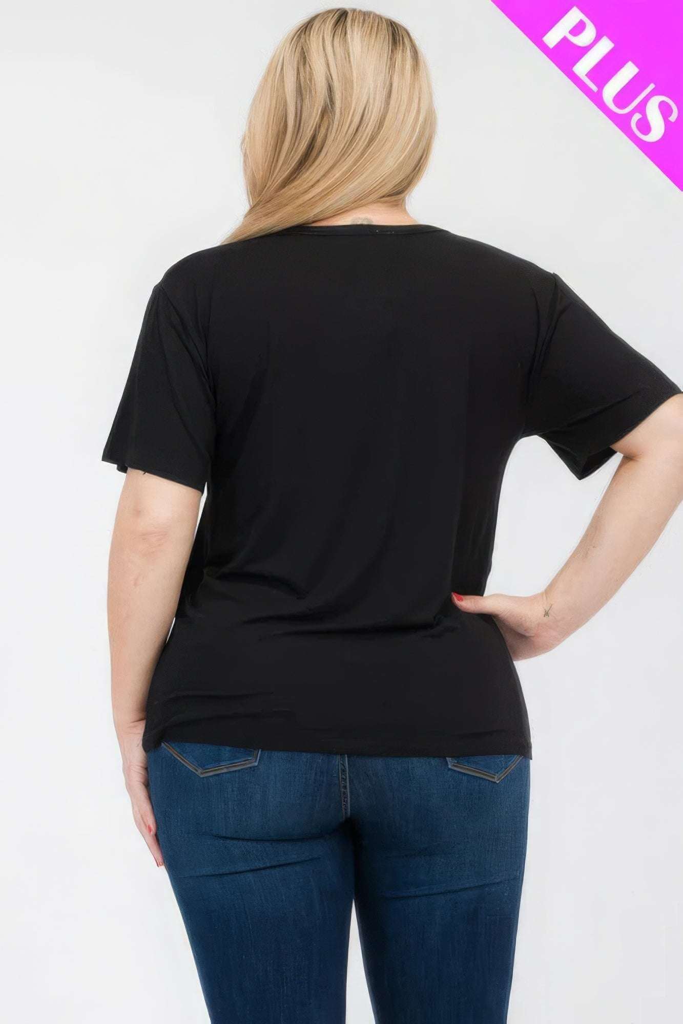 Plus Size Basic Short Sleeve T-shirt - The Diva Goddess