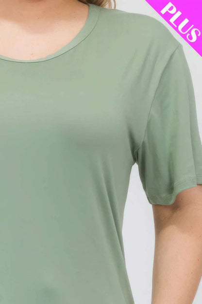 Plus Size Basic Short Sleeve T-shirt - The Diva Goddess