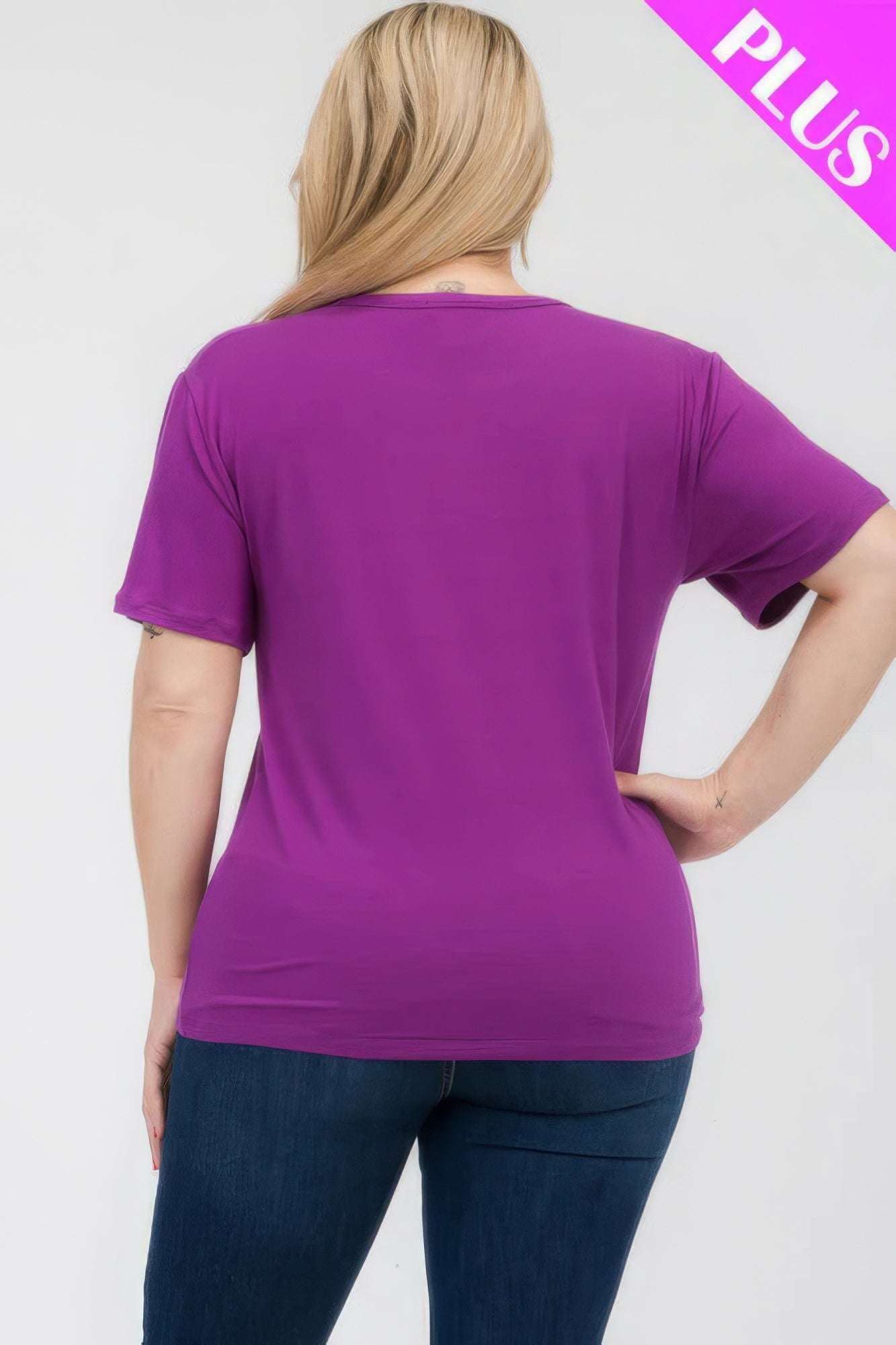 Plus Size Basic Short Sleeve T-shirt - The Diva Goddess