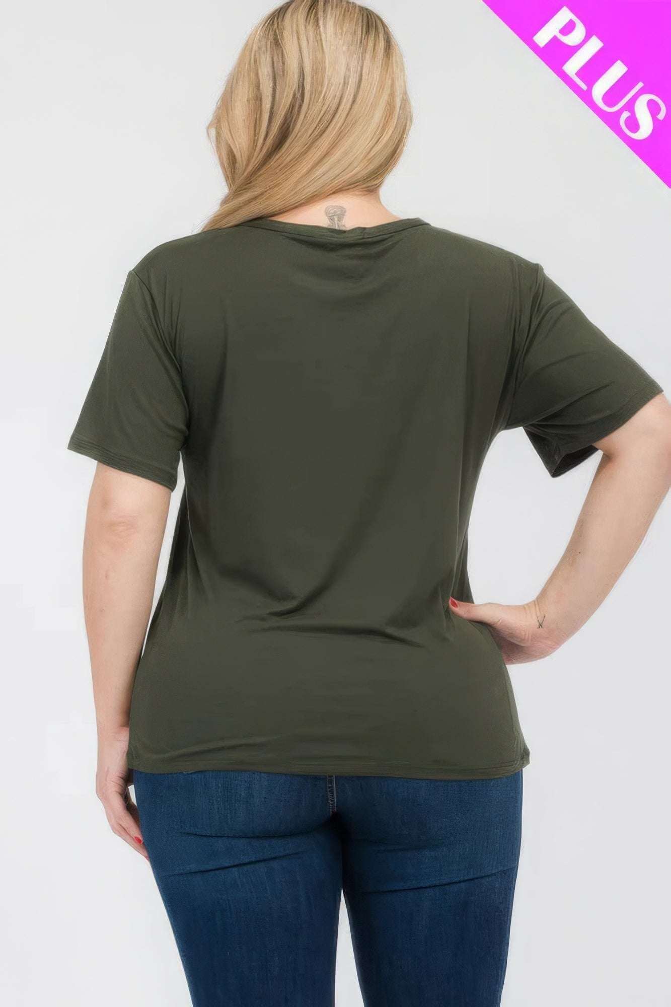 Plus Size Basic Short Sleeve T-shirt - The Diva Goddess