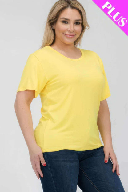 Plus Size Basic Short Sleeve T-shirt - The Diva Goddess