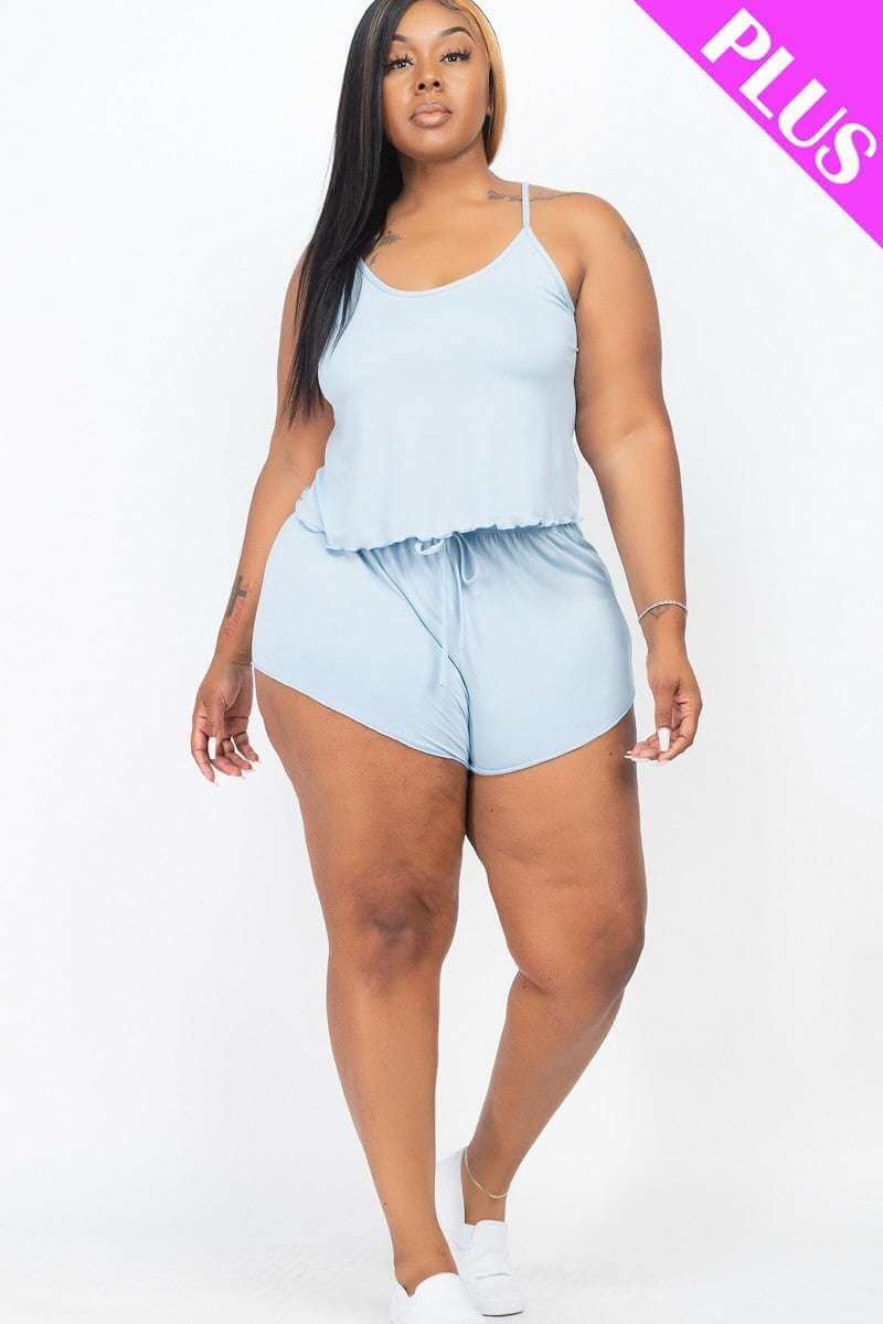 Plus Size Cami Top And Shorts Set - The Diva Goddess