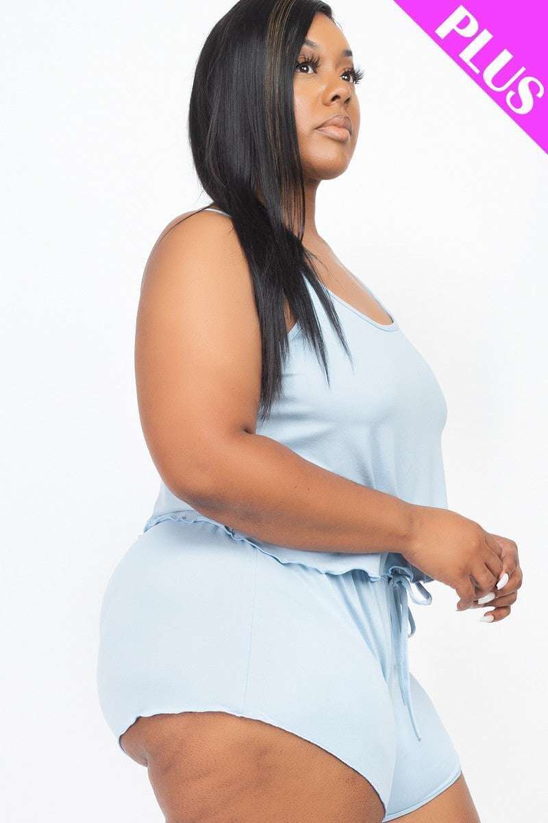 Plus Size Cami Top And Shorts Set - The Diva Goddess