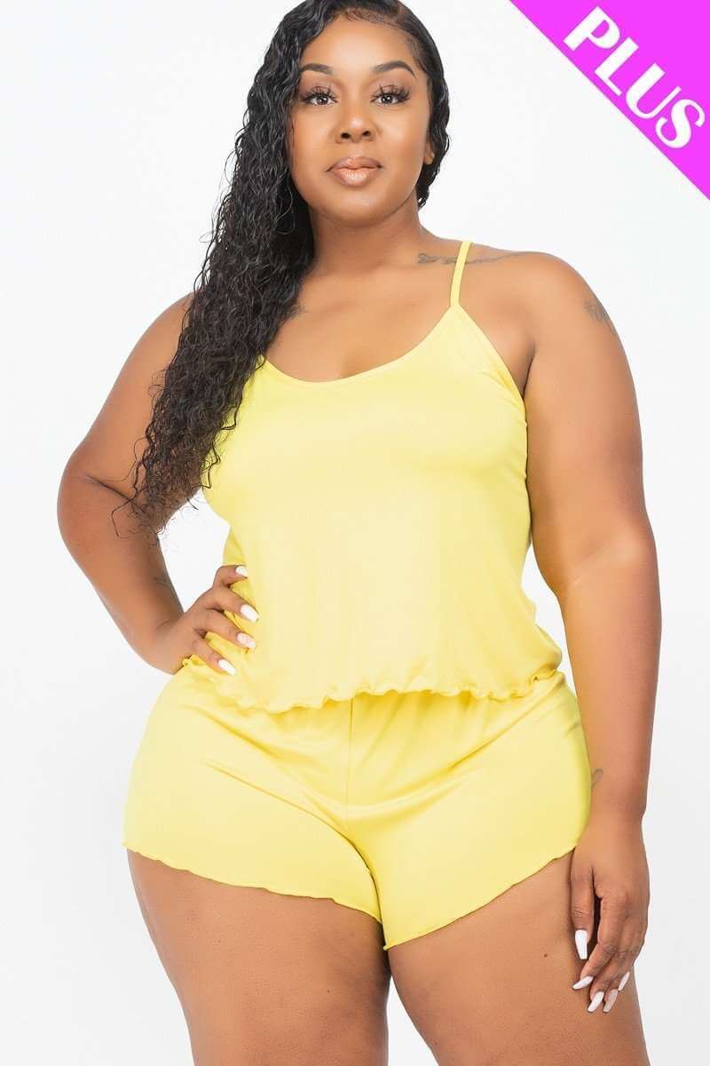 Plus Size Cami Top And Shorts Set - The Diva Goddess