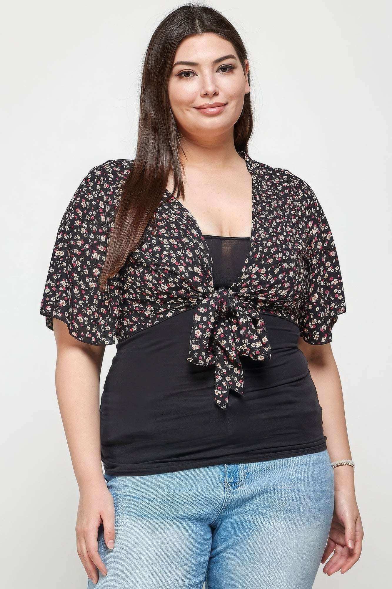 Plus Size Floral Bolero - The Diva Goddess