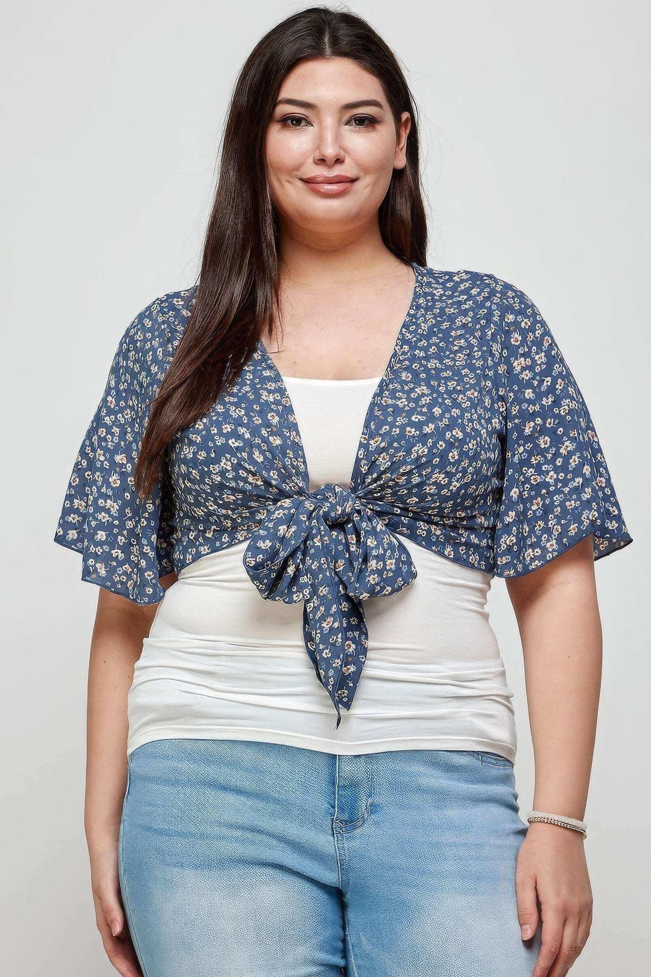 Plus Size Floral Bolero - The Diva Goddess