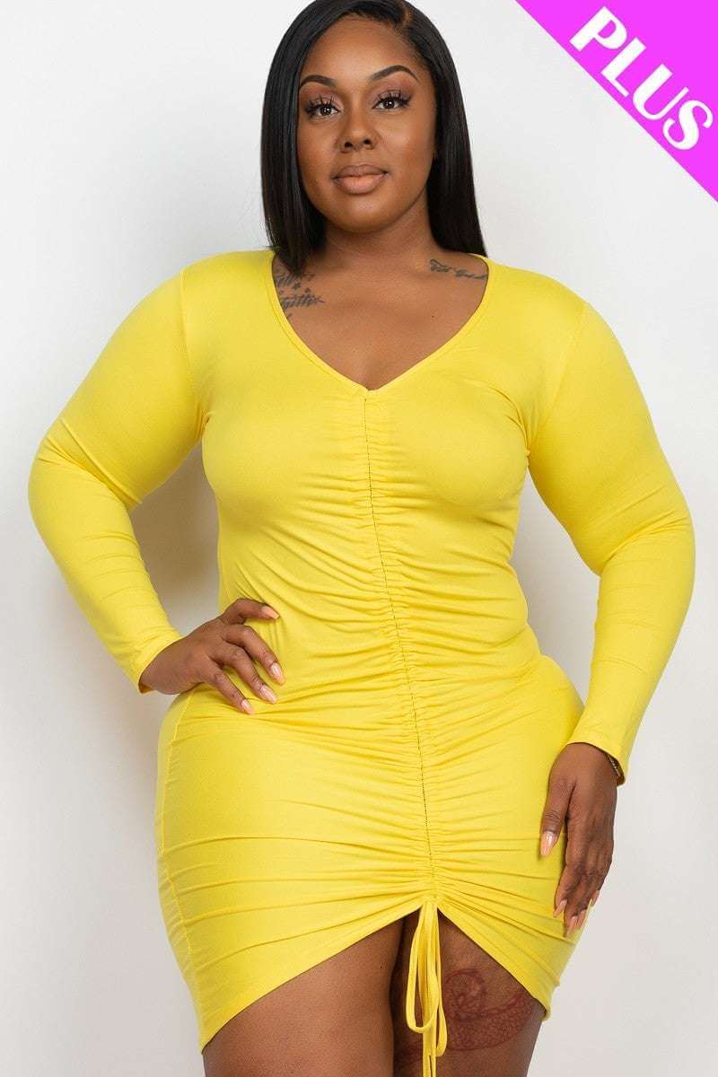 Plus Size Drawstring Ruched Front - The Diva Goddess