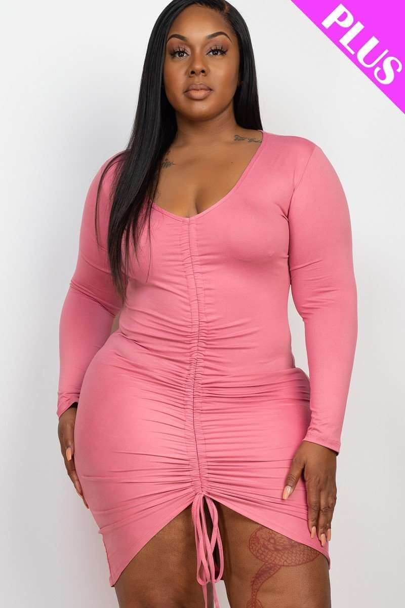 Plus Size Drawstring Ruched Front - The Diva Goddess