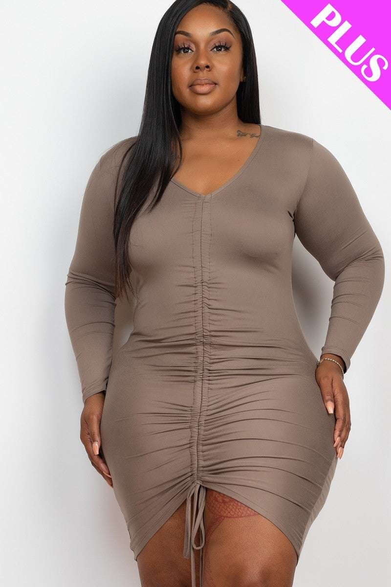 Plus Size Drawstring Ruched Front - The Diva Goddess