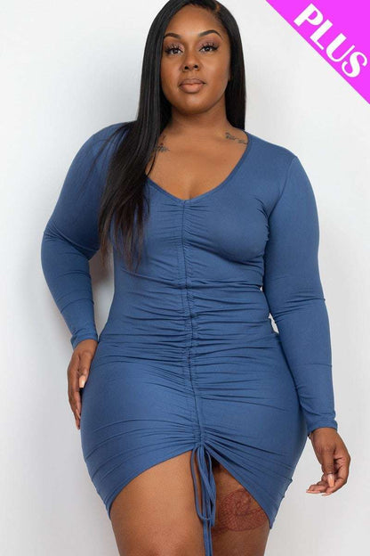 Plus Size Drawstring Ruched Front - The Diva Goddess