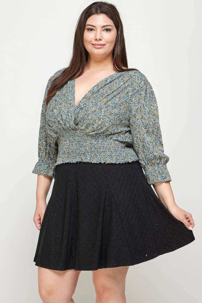 Plus Size, Knit Eyelet A-line Skirt - The Diva Goddess