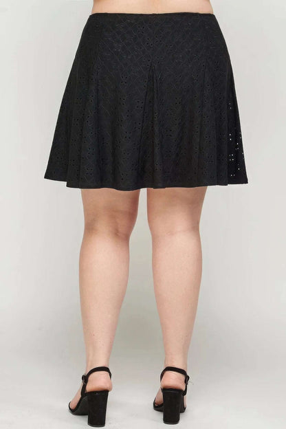 Plus Size, Knit Eyelet A-line Skirt - The Diva Goddess