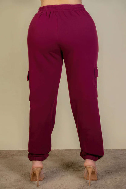 Plus Size Side Pocket Drawstring Waist Sweatpants - The Diva Goddess