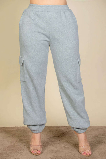 Plus Size Side Pocket Drawstring Waist Sweatpants - The Diva Goddess