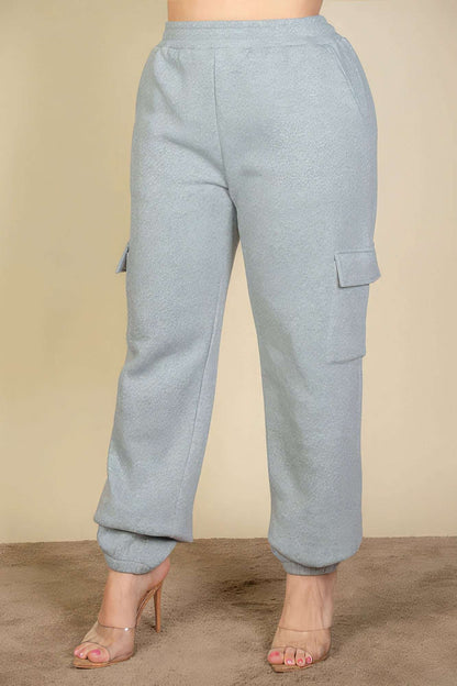 Plus Size Side Pocket Drawstring Waist Sweatpants - The Diva Goddess