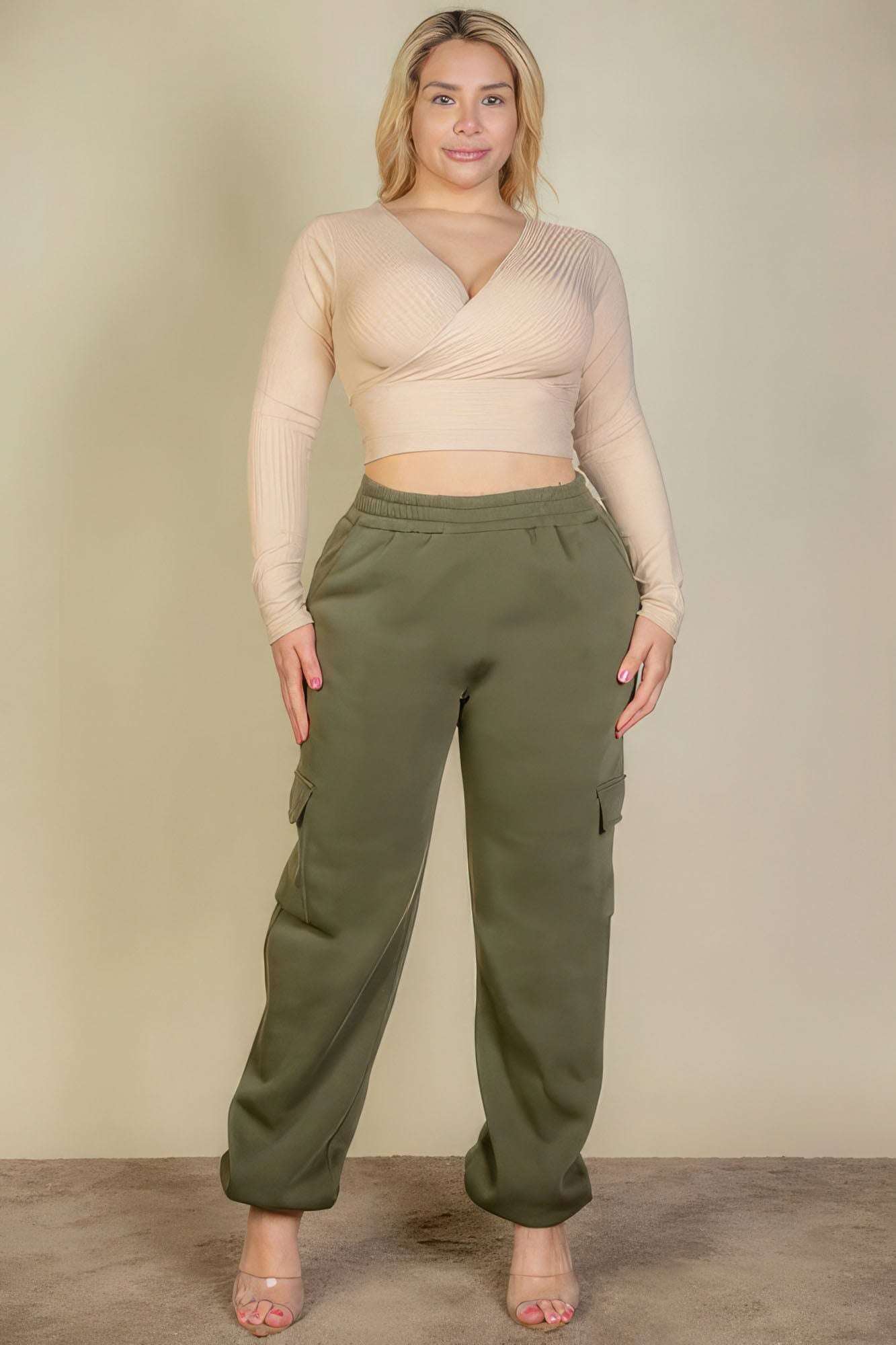 Plus Size Side Pocket Drawstring Waist Sweatpants - The Diva Goddess