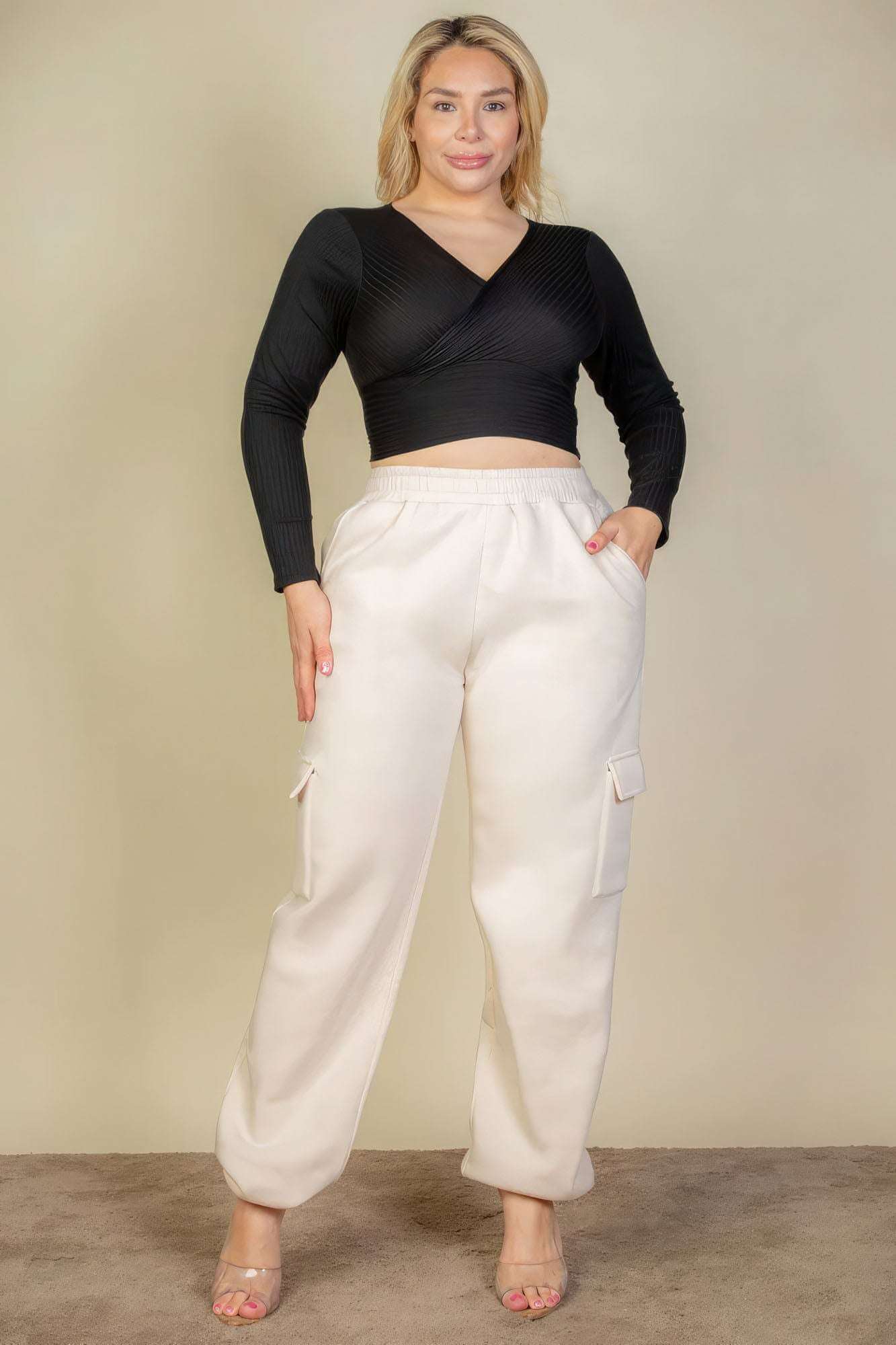 Plus Size Side Pocket Drawstring Waist Sweatpants - The Diva Goddess