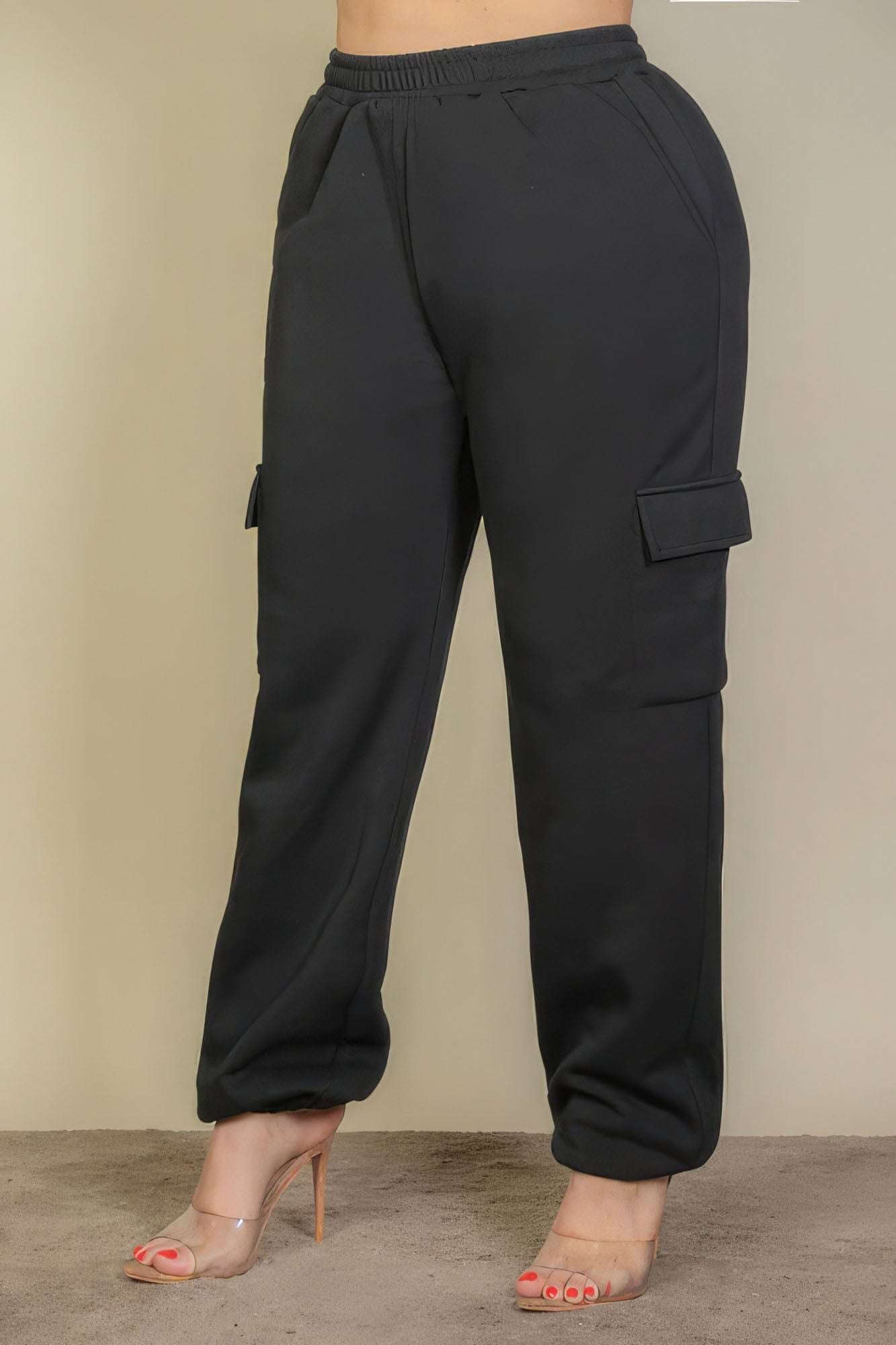 Plus Size Side Pocket Drawstring Waist Sweatpants - The Diva Goddess