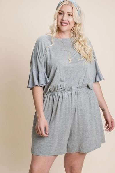 Plus Size Solid Rayon Modal Mini Romper - The Diva Goddess