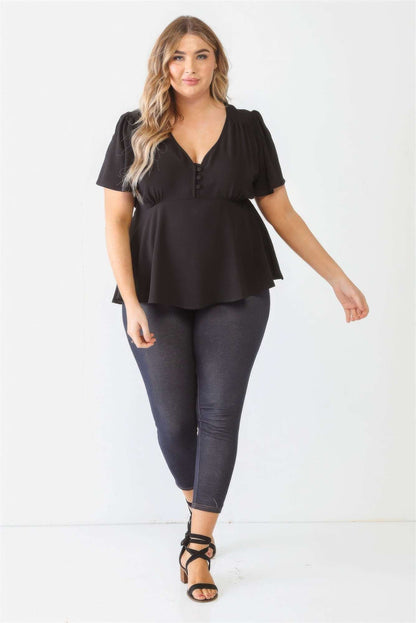 Plus Tie Detail Flare Top - The Diva Goddess