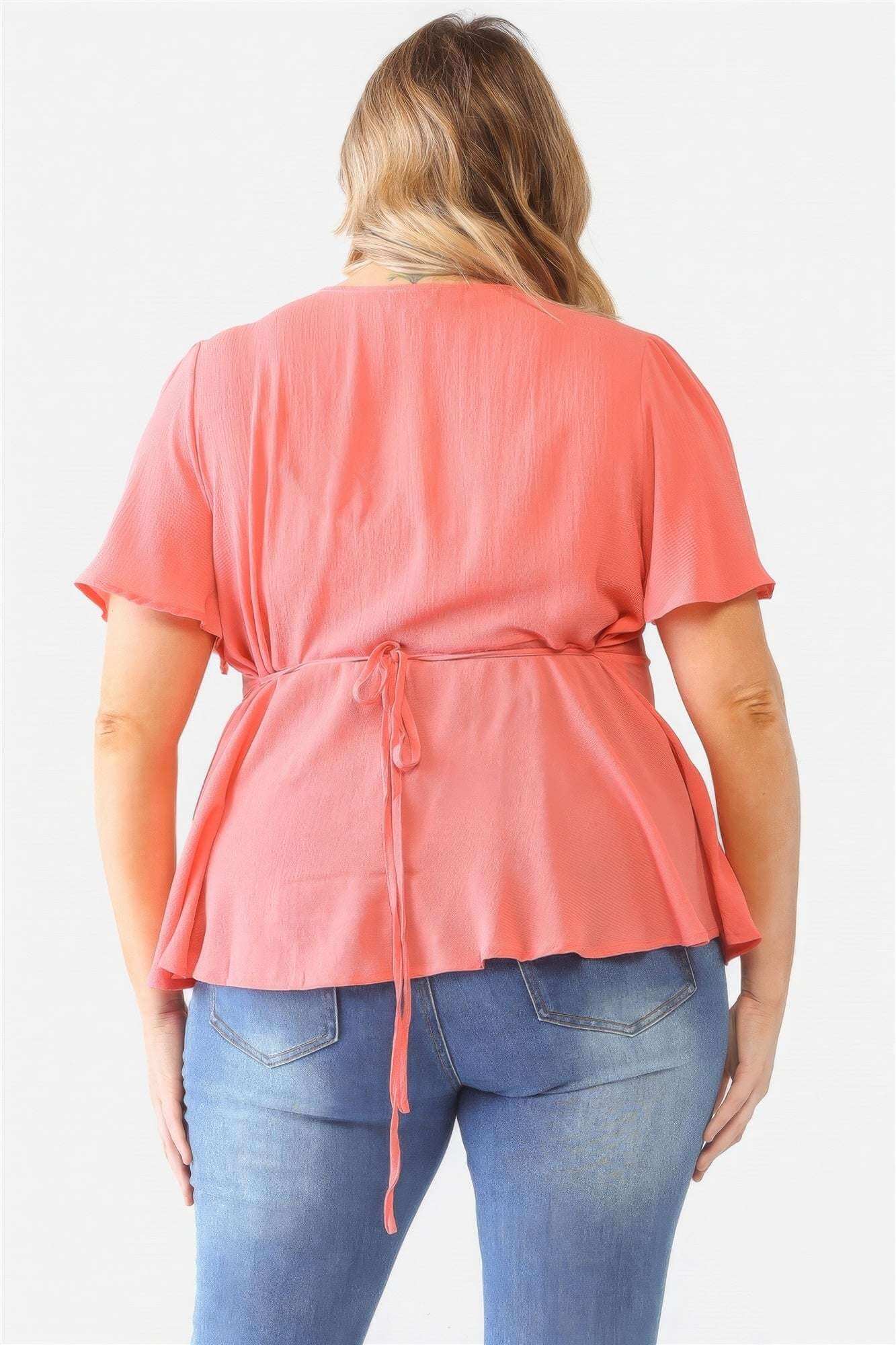 Plus Tie Detail Flare Top - The Diva Goddess