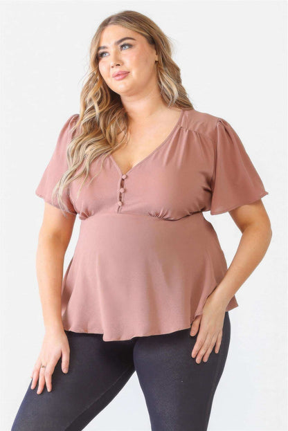 Plus Tie Detail Flare Top - The Diva Goddess