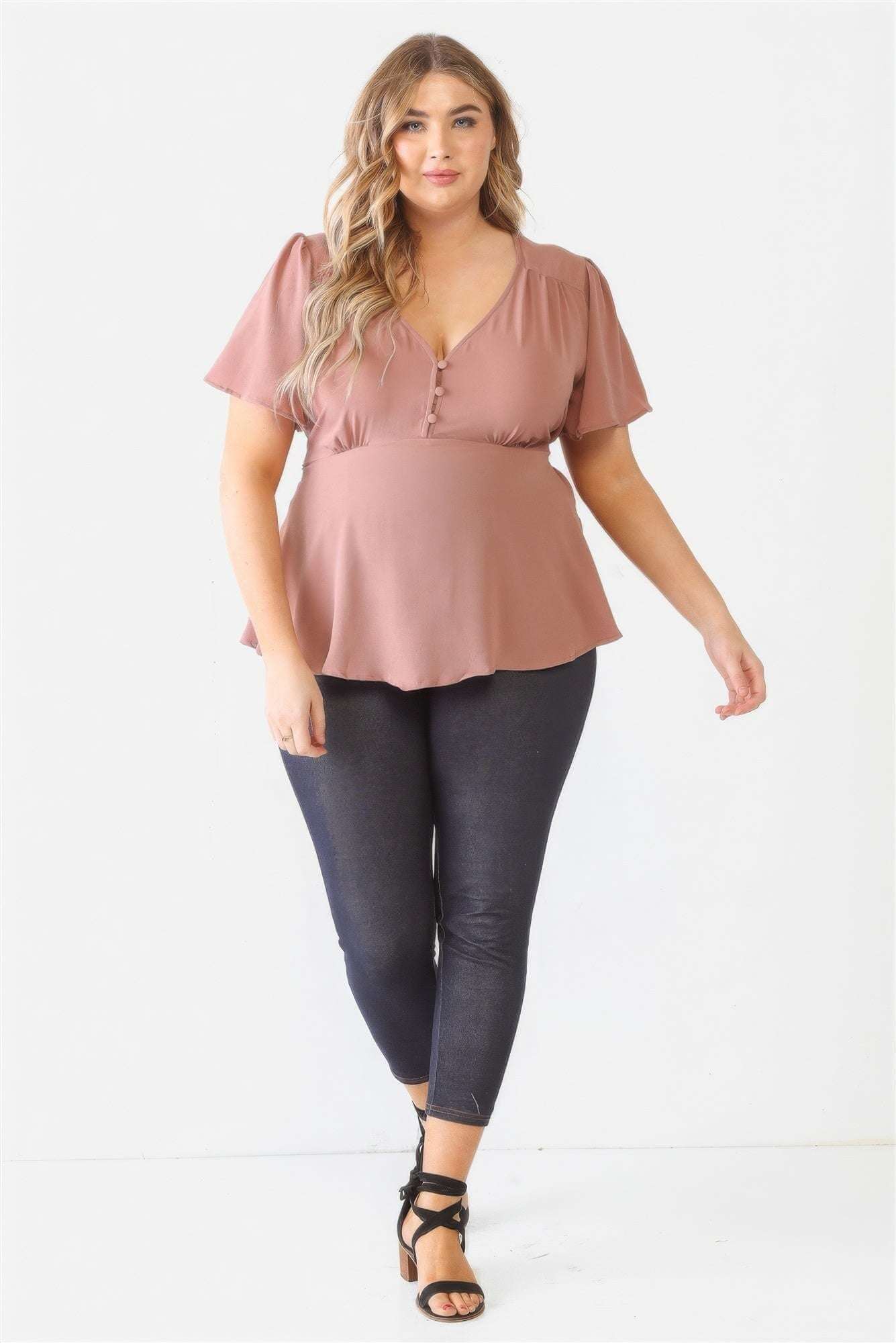 Plus Tie Detail Flare Top - The Diva Goddess