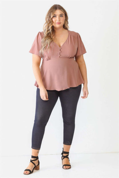 Plus Tie Detail Flare Top - The Diva Goddess