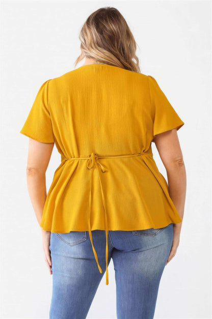 Plus Tie Detail Flare Top - The Diva Goddess