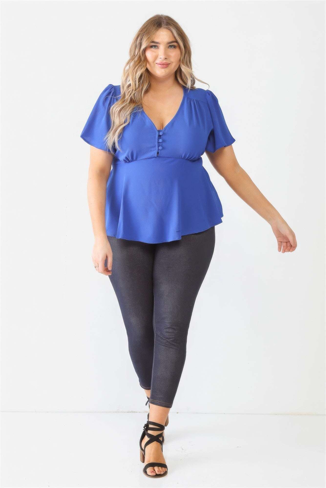 Plus Tie Detail Flare Top - The Diva Goddess