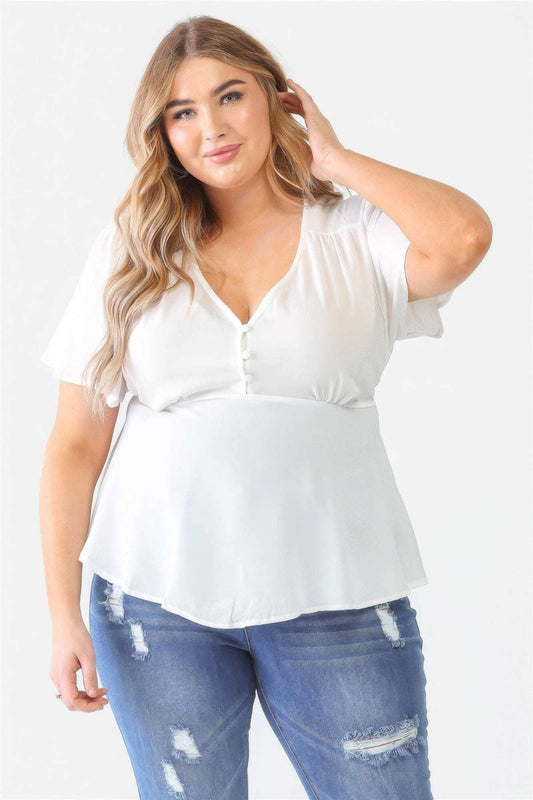 Plus Tie Detail Flare Top - The Diva Goddess