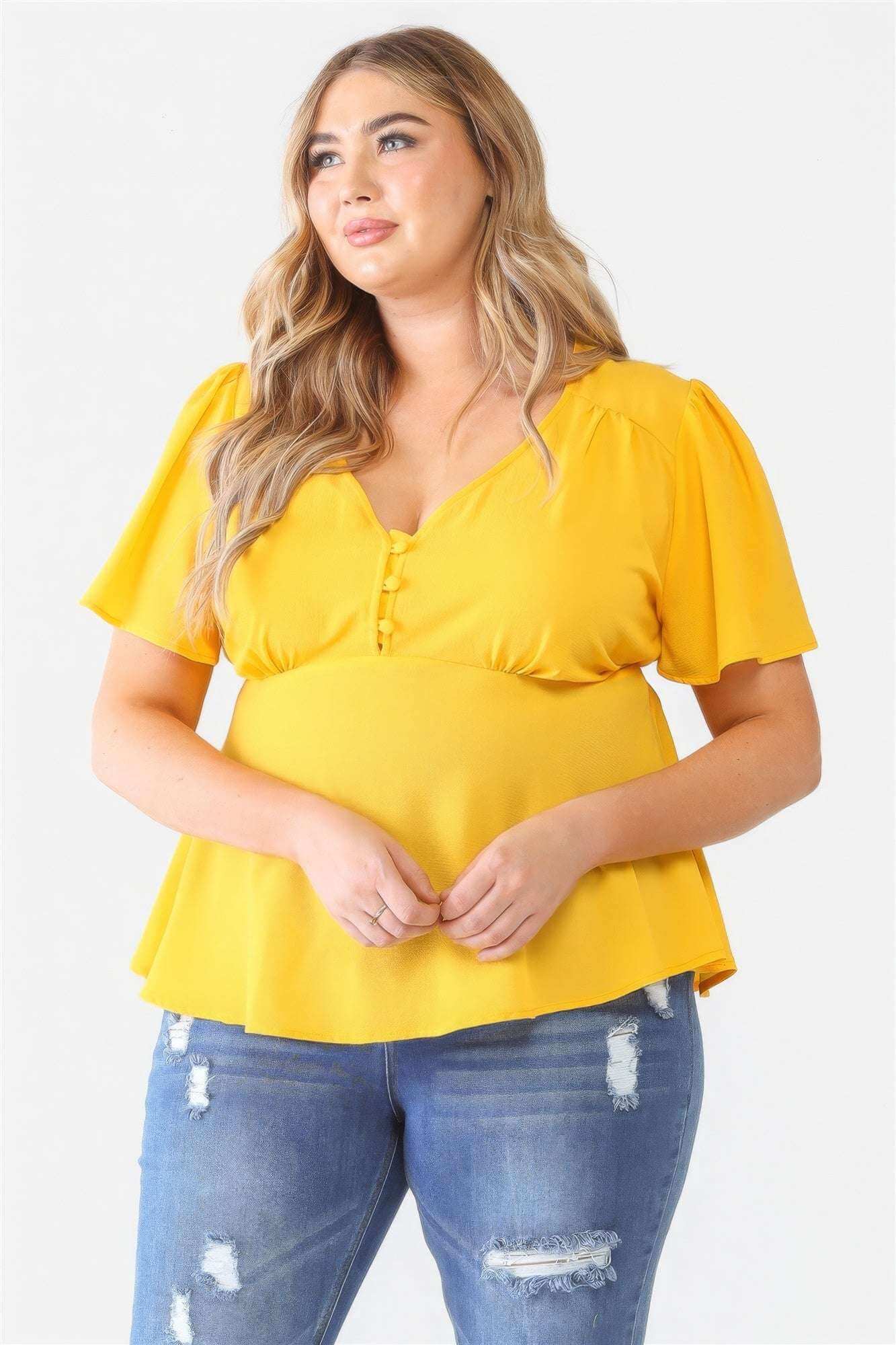 Plus Tie Detail Flare Top - The Diva Goddess