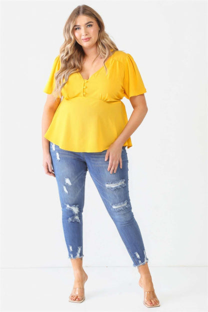 Plus Tie Detail Flare Top - The Diva Goddess