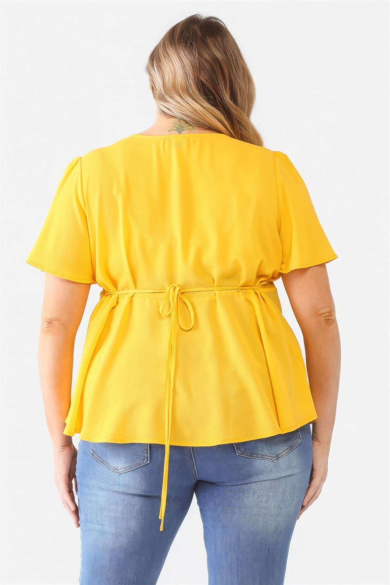 Plus Tie Detail Flare Top - The Diva Goddess