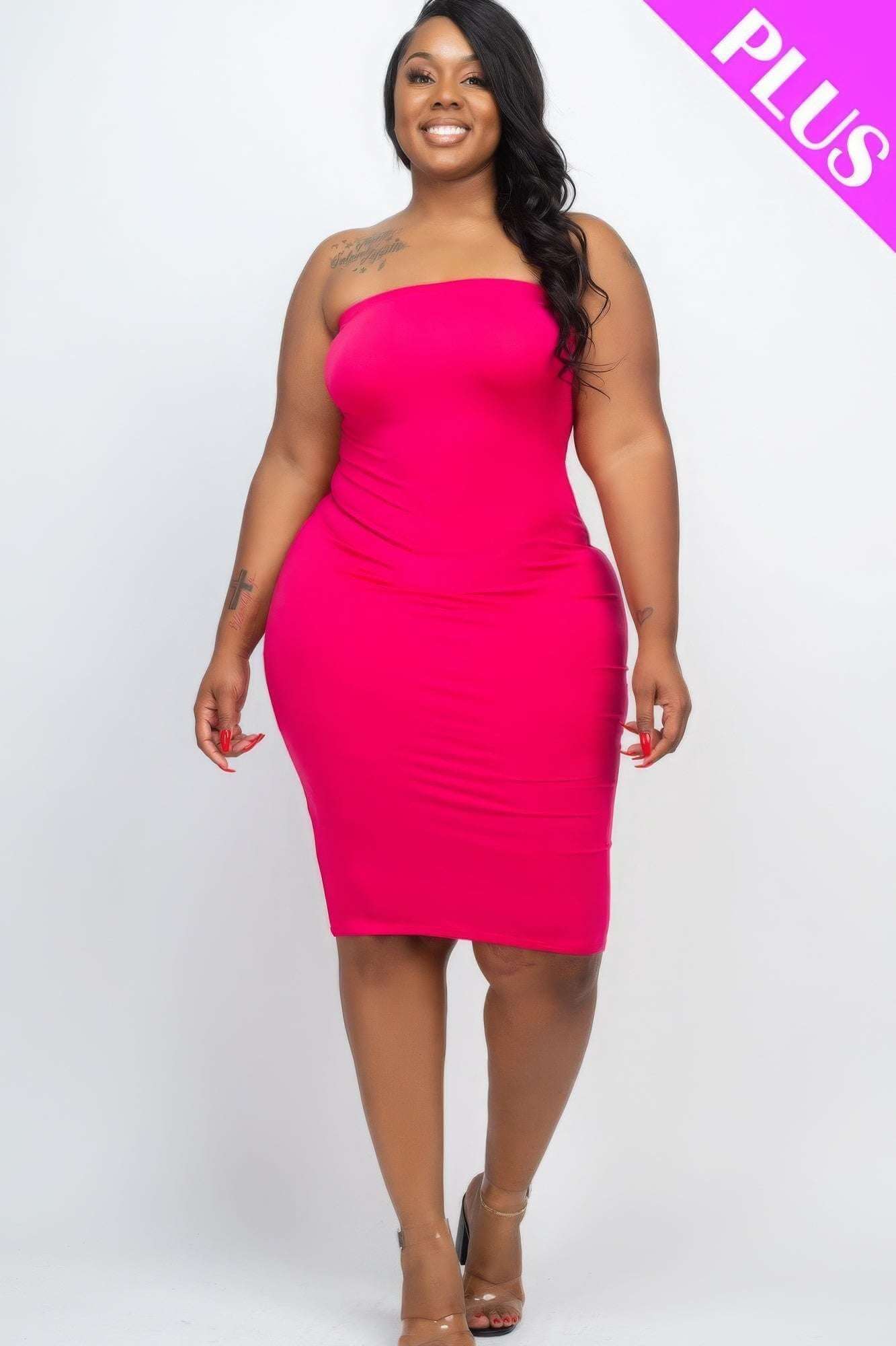 Plus Tube Bodycon Dress - The Diva Goddess