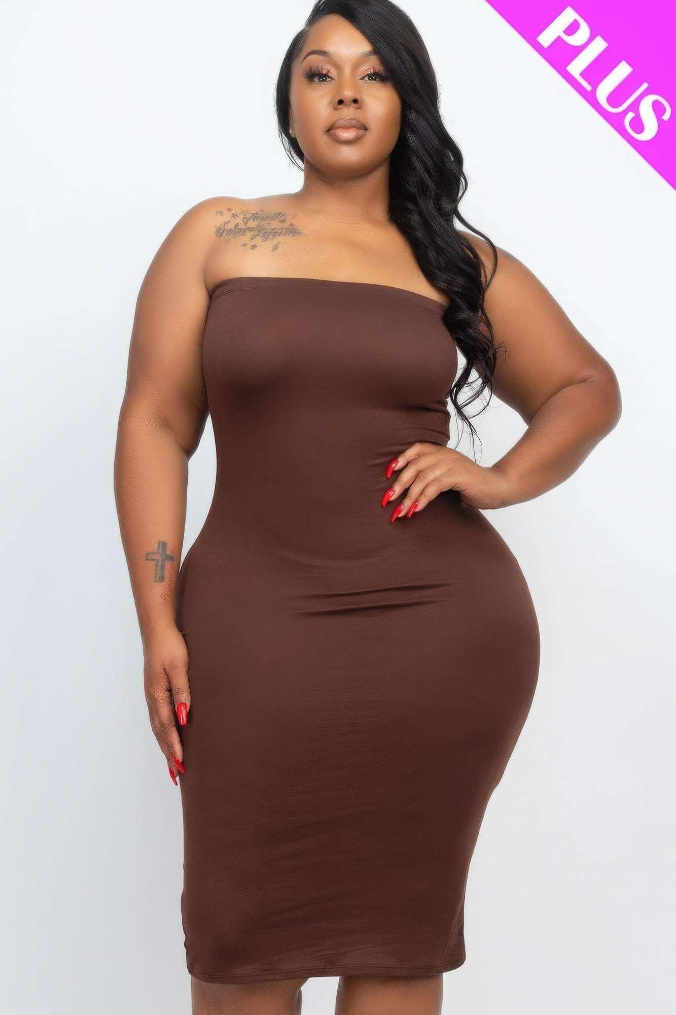 Plus Tube Bodycon Dress - The Diva Goddess