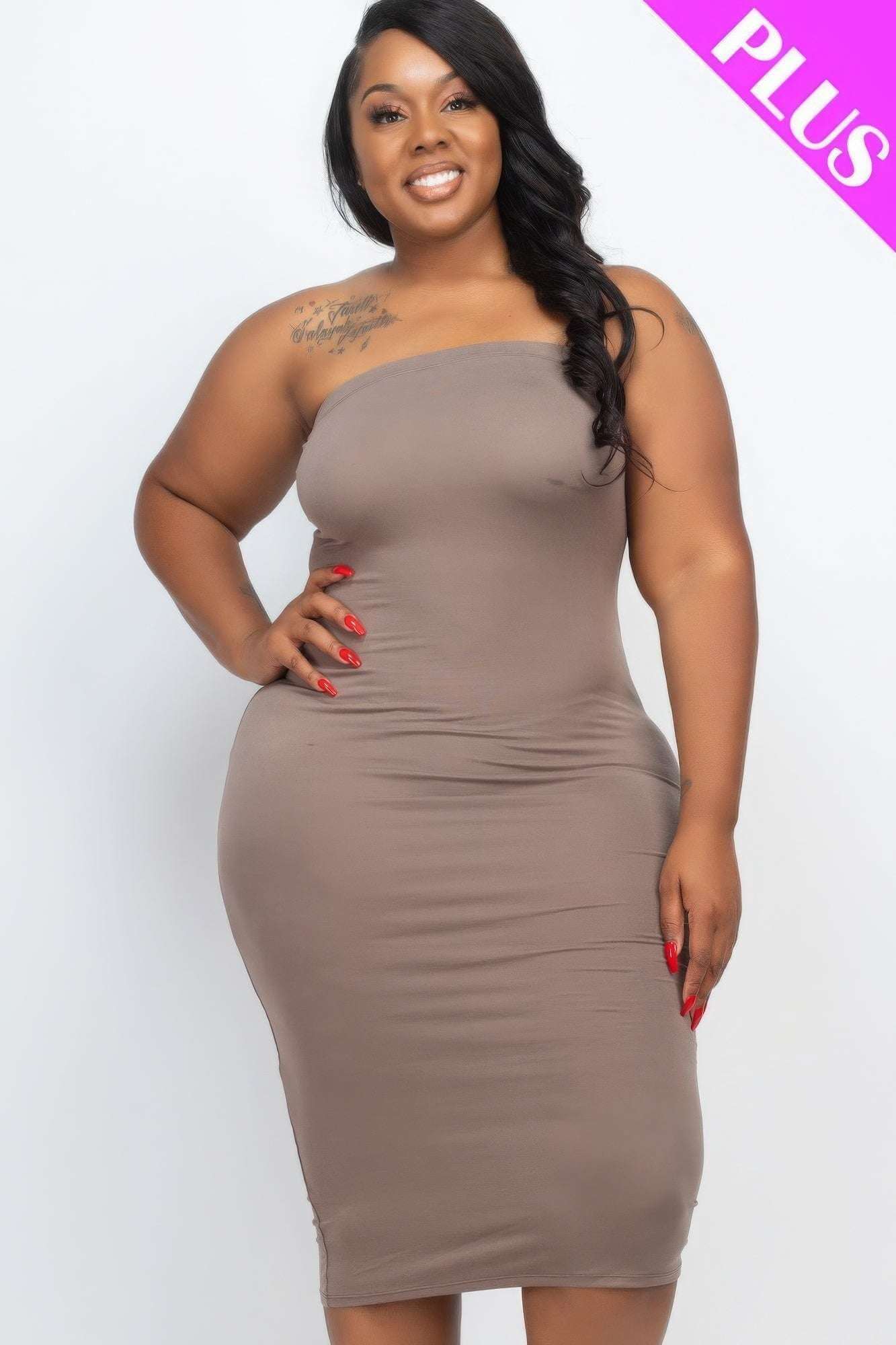 Plus Tube Bodycon Dress - The Diva Goddess